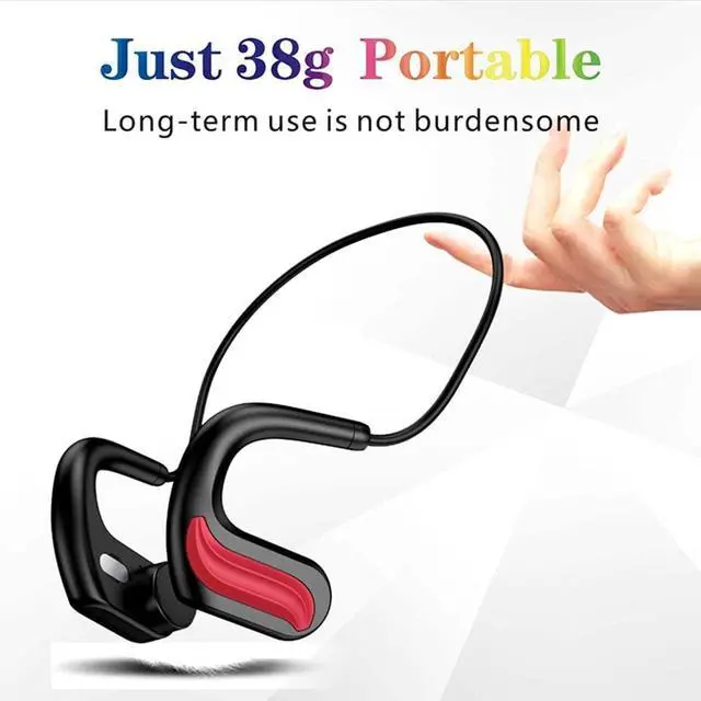 Alt view image 5 of 6 - Waterproof Bone Conduction Headphones Swimming Bone Sound Earphones Bluetooth 5.0,Open Design Headset Underwater Wireless 32G RAM with Microphone for Sports Listening Cycling Running Gym