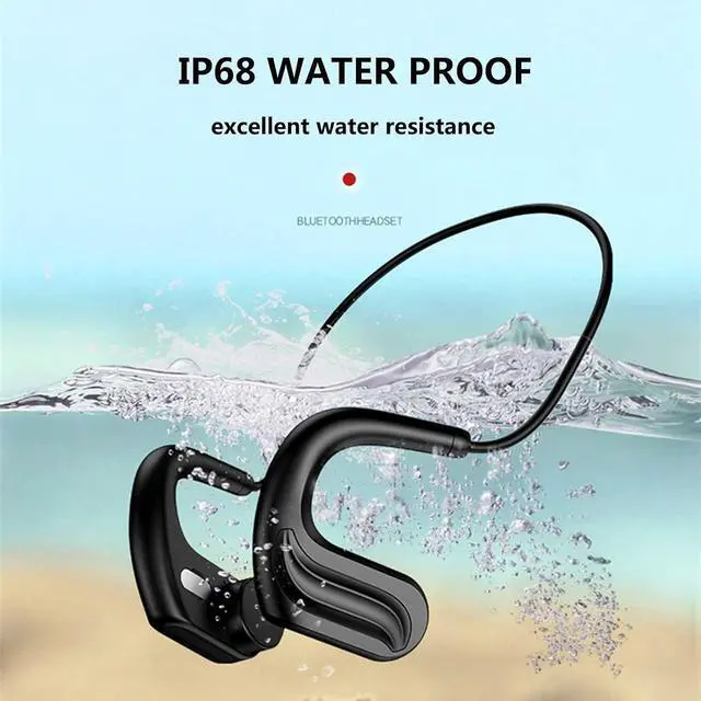 Alt view image 3 of 6 - Waterproof Bone Conduction Headphones Swimming Bone Sound Earphones Bluetooth 5.0,Open Design Headset Underwater Wireless 32G RAM with Microphone for Sports Listening Cycling Running Gym