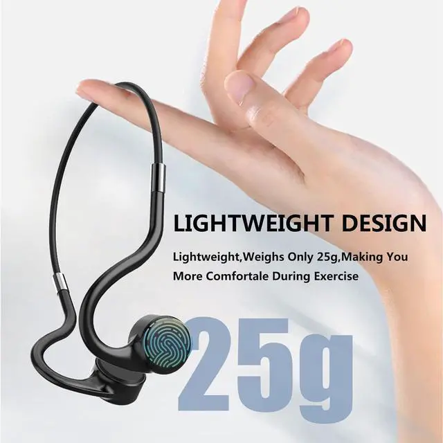 Alt view image 5 of 7 - MP3 Player Bone Conduction Headphones IPX8 Waterproof for Swimming Open Ear Wireless Sport Earphones Built-in 8GB Memory for Running Diving Water Gym Spa (Black-Touch Control)