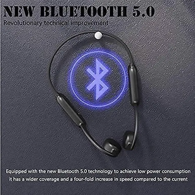 Alt view image 2 of 6 - Bone Conduction Headphones QYNIQIAN IPX8 Waterproof/Sweat Resistant Swimming Sports Earphones Wireless Bluetooth Open Ear Noise Cancelling Headsets Built-in Microphone 8G MP3 Player for Diving Surfing