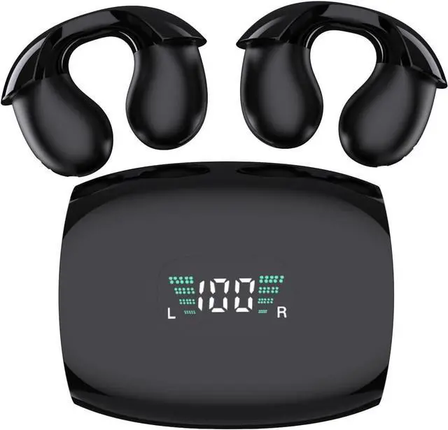 Main image of Wireless Open Ear Clip Bone Conduction Headphones Bluetooth 5.3 Sports Earphones Built-in Mic,HiFi Stereo Headset with CVC8.0 Noise Cancellation,IPX5 Rating for Running,Sports,Cycling,Driving,Black