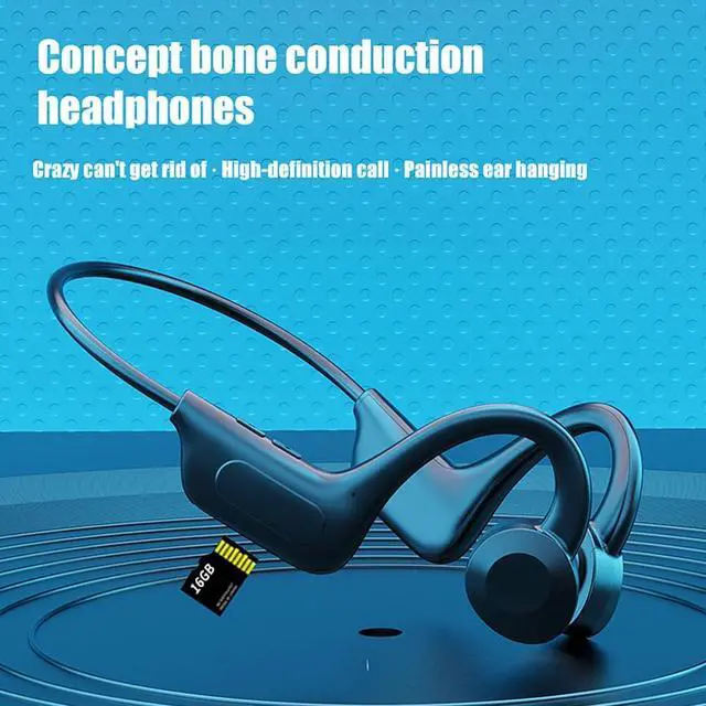 Alt view image 3 of 7 - Open Ear Bone Conduction Headphones Wireless Sport Earphones,10 Hours of Playback Time,IPX6 Waterproof Headphones for Gym Workout Swimming Running Cycling,8D Stereo Sound