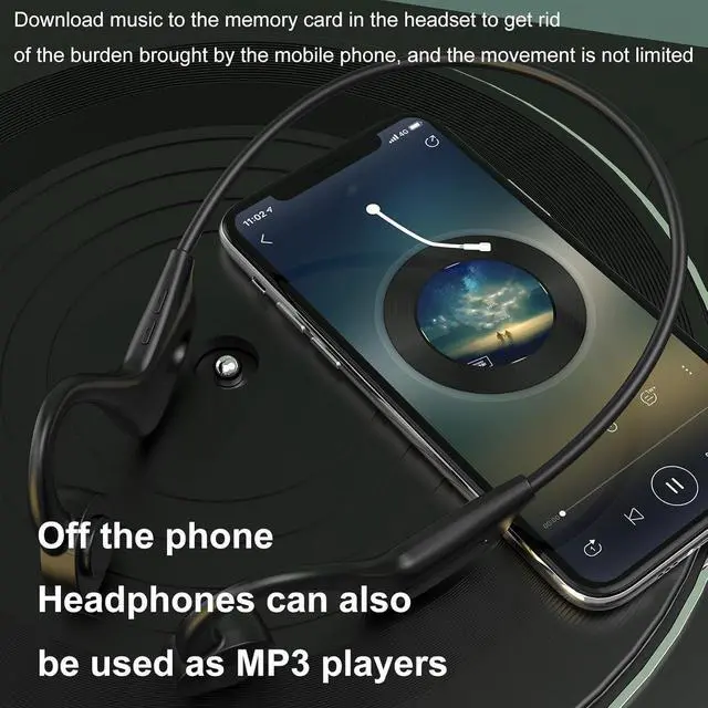 Alt view image 5 of 7 - Open Ear Bone Conduction Headphones Wireless Sport Earphones,10 Hours of Playback Time,IPX6 Waterproof Headphones for Gym Workout Swimming Running Cycling,8D Stereo Sound