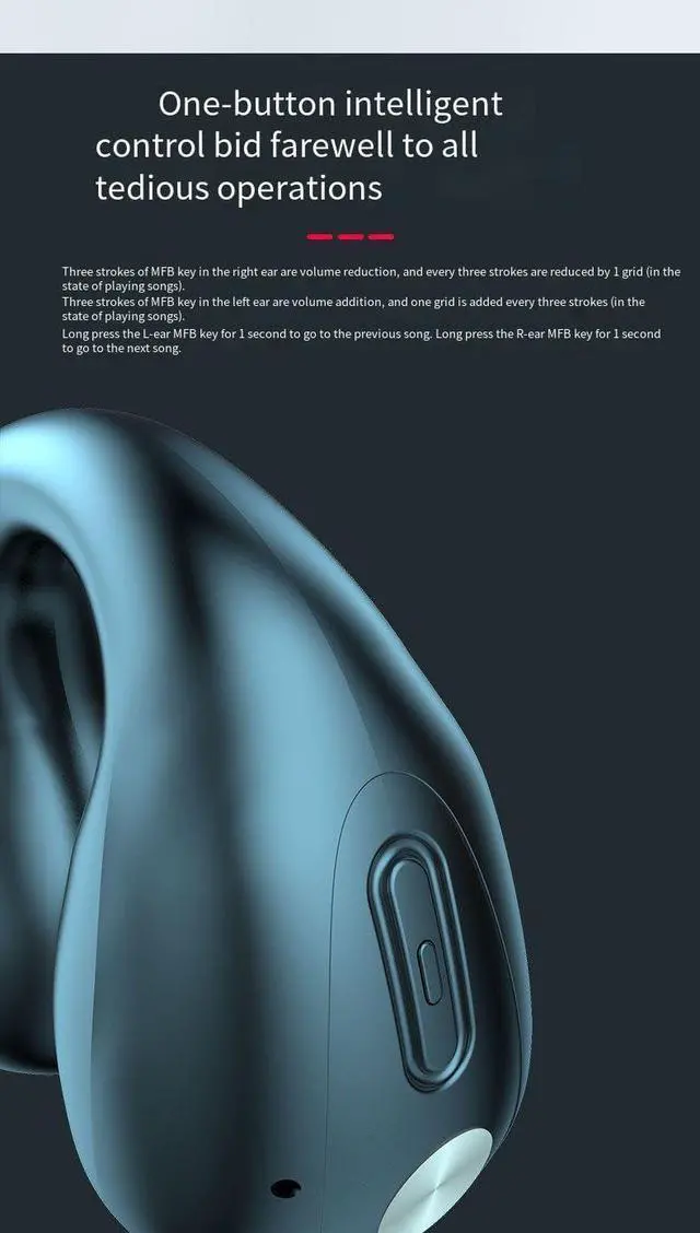 Alt view image 6 of 7 - Open Clip Earbuds Wireless Bluetooth Open Ear Headphones,24H Playtime Charging Case LED Display,Ultra Lightweight for Comfortable Clip On,Open Ear Earbuds for Workout,Driving,Meeting,White