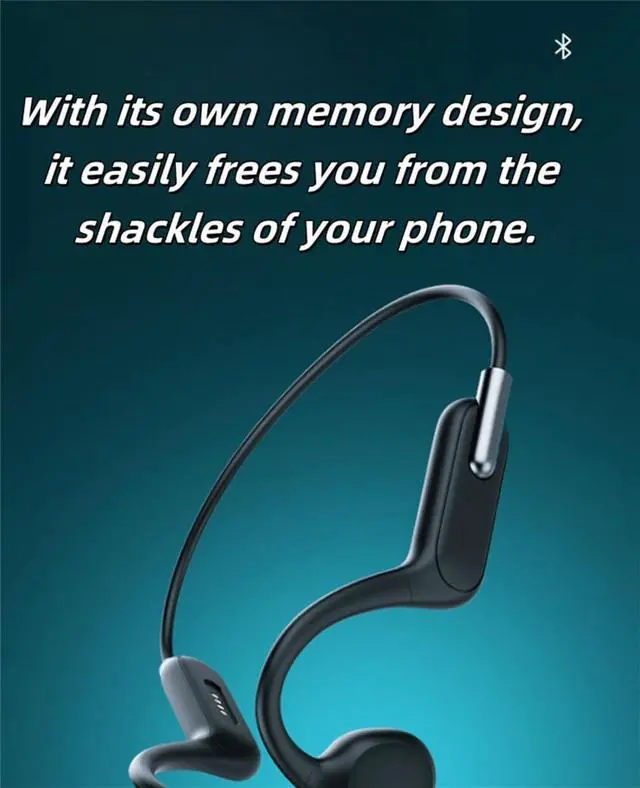 Alt view image 4 of 7 - White,32GB, Bluetooth Sport Headphones, Open-Back Bone Conduction Headphones, Silicone Ear Cushions for Comfortable Wearing, Suitable for Running and Swimming Enthusiasts