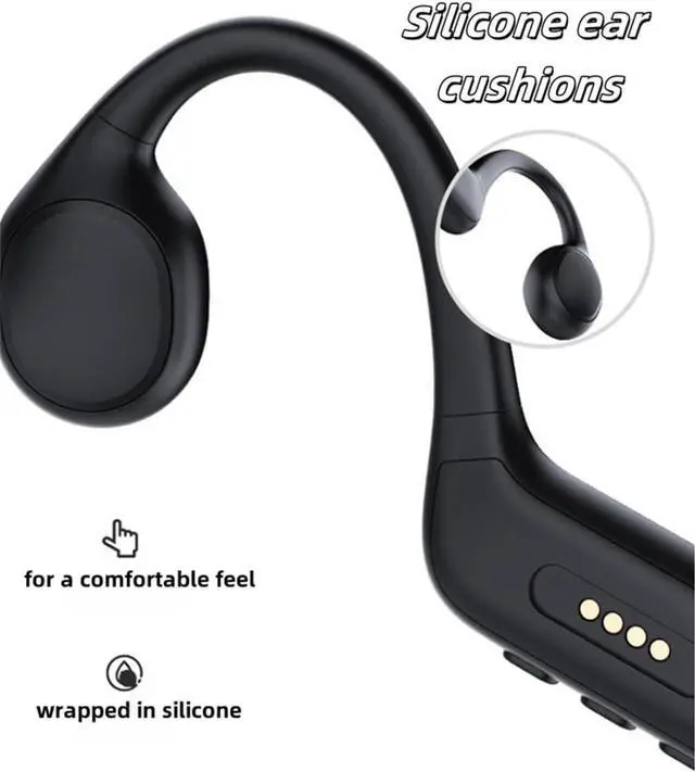 Alt view image 7 of 7 - White,32GB, Bluetooth Sport Headphones, Open-Back Bone Conduction Headphones, Silicone Ear Cushions for Comfortable Wearing, Suitable for Running and Swimming Enthusiasts