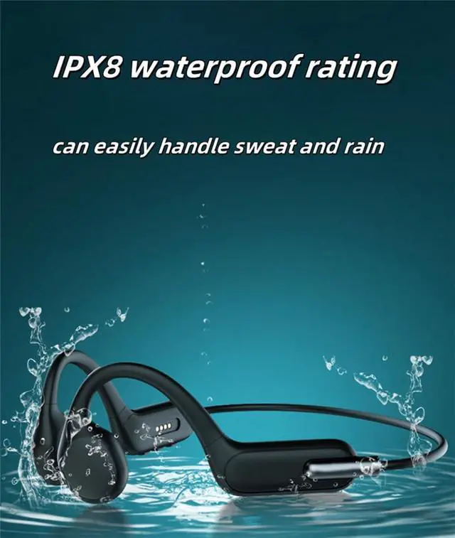 Alt view image 5 of 7 - White,32GB, Bluetooth Sport Headphones, Open-Back Bone Conduction Headphones, Silicone Ear Cushions for Comfortable Wearing, Suitable for Running and Swimming Enthusiasts