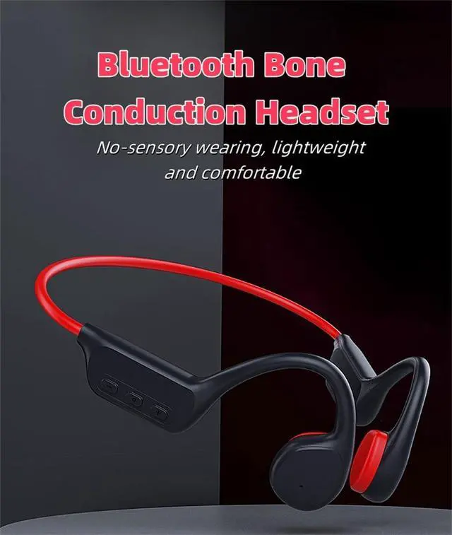 Alt view image 2 of 7 - Black, Swimming Bluetooth Headset, Bluetooth Bone Conduction Sport Headphones, with Premium Deep Base, with Mic, Suitable for Runners, Cyclists and Swimmers