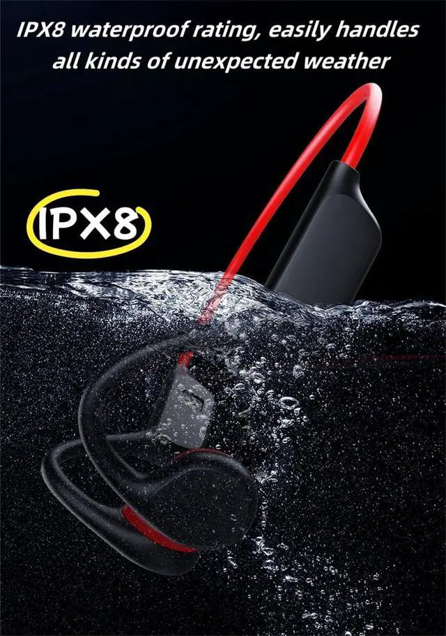 Alt view image 3 of 7 - Black, Swimming Bluetooth Headset, Bluetooth Bone Conduction Sport Headphones, with Premium Deep Base, with Mic, Suitable for Runners, Cyclists and Swimmers