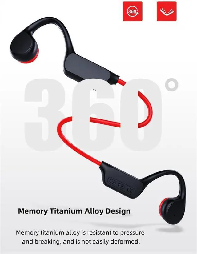 Alt view image 6 of 7 - Black, Swimming Bluetooth Headset, Bluetooth Bone Conduction Sport Headphones, with Premium Deep Base, with Mic, Suitable for Runners, Cyclists and Swimmers