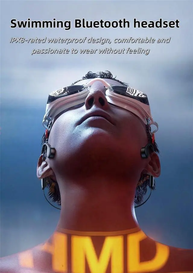 Main image of White, Open-Ear Bluetooth Bone Conduction Sport Headphones, Bone Conduction Headphones, with Mic Sweatproof Headset, for Running,Cycling, Hiking, Driving