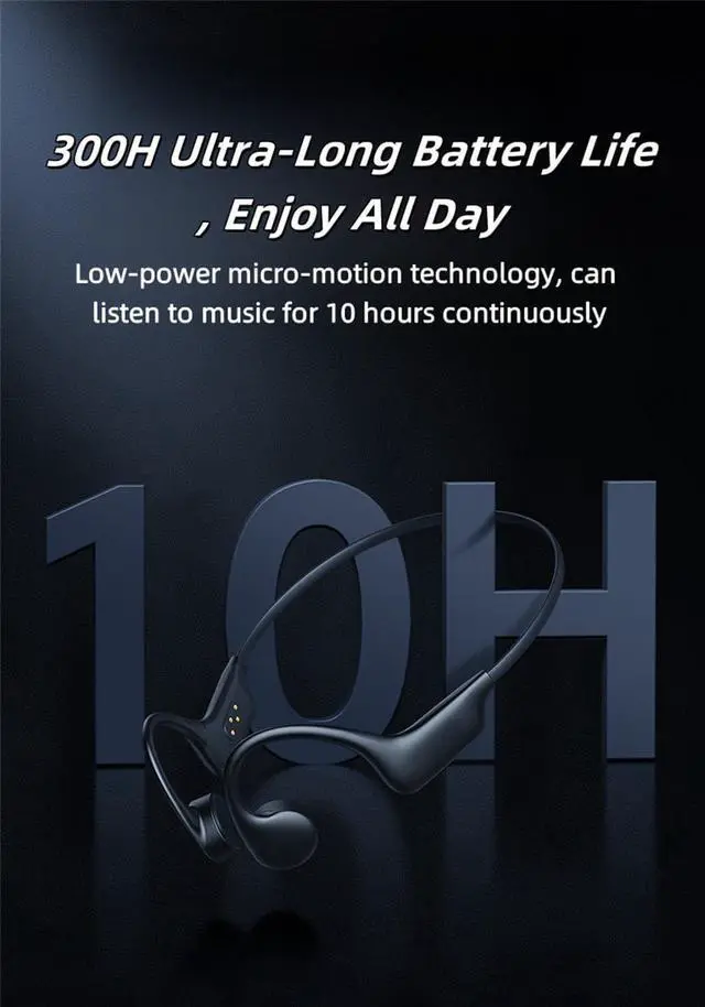 Alt view image 6 of 6 - White, Open-Ear Bluetooth Bone Conduction Sport Headphones, Bone Conduction Headphones, with Mic Sweatproof Headset, for Running,Cycling, Hiking, Driving