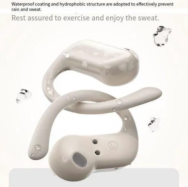 Alt view image 7 of 7 - Wireless Earbuds with Earhooks Bluetooth V5.4 Headphones with LED Power Display,Built-in ENC Noise Cancelling Mic,Deep Bass Stereo and Noise Cancelling Earphones for Running Workout,Black