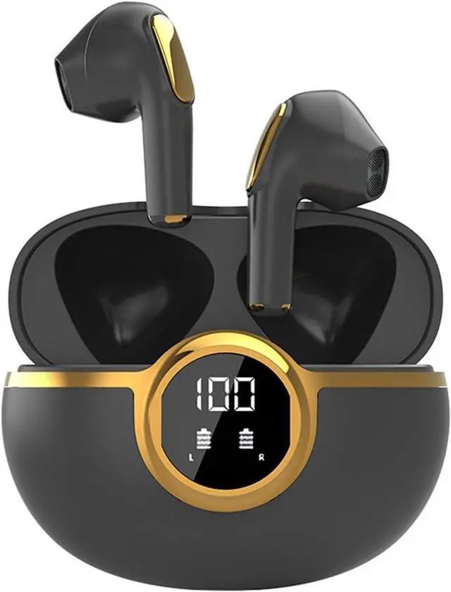Main image of Wireless Earbuds Bluetooth Headphones with LED Display Charging Case,IPX5 Waterproof Earphones in-Ear Buds with Mic,Advanced Active Noise Cancelling,24H Playtime for Android/iOS Phone-Black