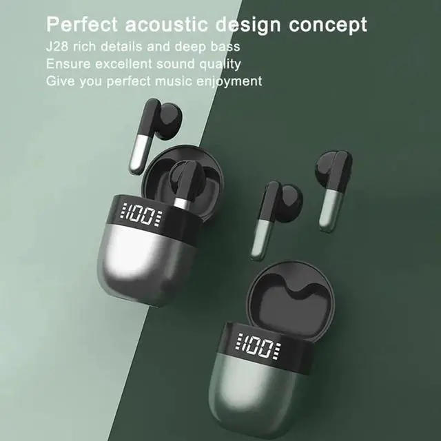 Alt view image 2 of 7 - Wireless Bluetooth Headphones in Ear Earphones Light-Weight Earbud,Touch Smart HD Digital Display Charging Pod Sport Headset,Built-in Mic for TV Smart Phone Laptop Computer Sports,Black