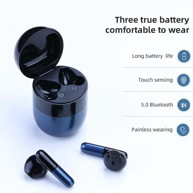 Alt view image 5 of 7 - Wireless Bluetooth Headphones in Ear Earphones Light-Weight Earbud,Touch Smart HD Digital Display Charging Pod Sport Headset,Built-in Mic for TV Smart Phone Laptop Computer Sports,Black