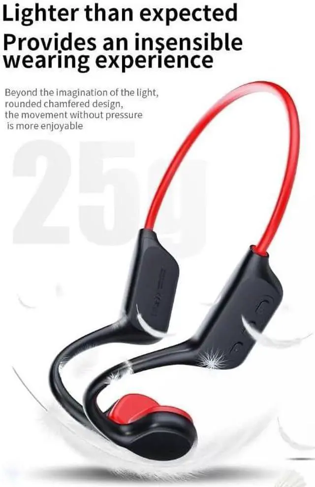 Alt view image 2 of 7 - Bone Conduction Headphones Built in 32G Memory Open-Ear Wireless Bluetooth 5.3 Sports Headphones with Mic & 8H Playtime,Stereo Wireless Outdoor Earphones,IPX8 Waterproof Headset for Running,White