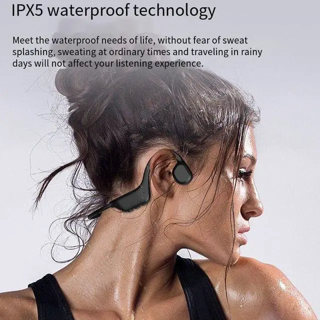 Alt view image 2 of 7 - Bone Conduction Headphones Wireless Bluetooth 5.3 Open Ear Headphones Noise Cancelling with Microphones,IPX5 Waterproof Sports Headphones for Gym Workout Swimming Running Cycling,Black,24g