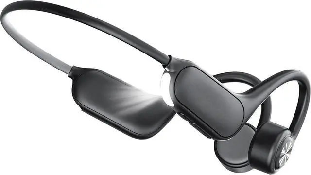 Main image of Bone Conduction Headphones with LED lighting Open Ear Headphones Bluetooth 5.3 Wireless Sports Headset with Microphones & 8H Playtime,Built in 16G Memory 360°Curved Neck Headphones Hiking,Black
