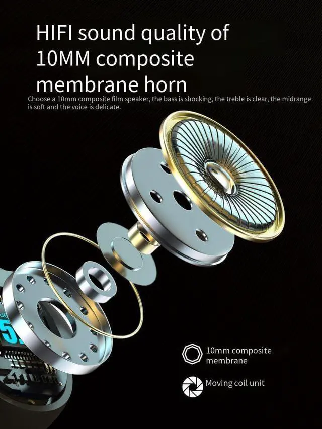 Alt view image 4 of 7 - Bluetooth Headphones Wireless Earbuds with Ear Hooks Noise Canceling & High Sound Quality,IPX5 Waterproof Stereo Bass Over-Ear Sports Earphones with Microphone for Workout/Gym/Running