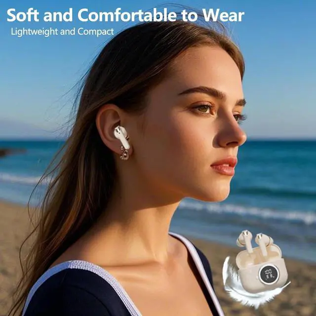 Alt view image 4 of 7 - Wireless Earbuds Bluetooth 5.4 Headphones Headset Wireless Bluetooth in-Ear Earphones Ear Buds Wireless Bluetooth Earbuds Suitable for Sports and Fitness/Driving/Voice Office(Green)