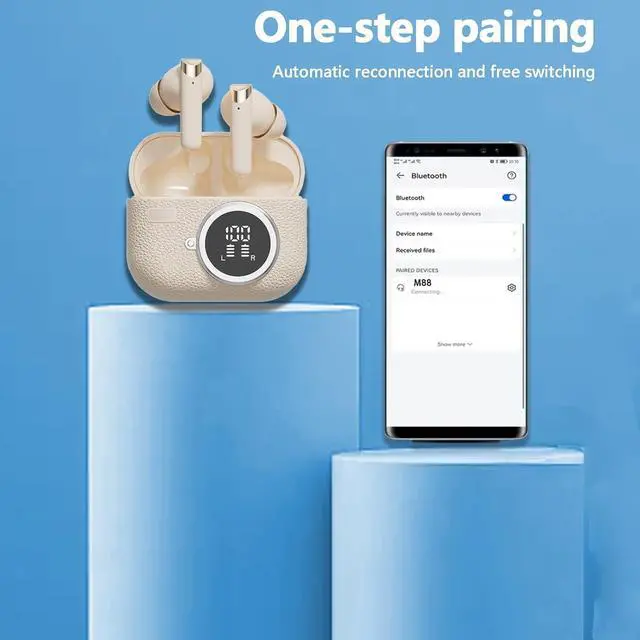 Alt view image 7 of 7 - Wireless Earbuds Bluetooth 5.4 Headphones Headset Wireless Bluetooth in-Ear Earphones Ear Buds Wireless Bluetooth Earbuds Suitable for Sports and Fitness/Driving/Voice Office(Green)