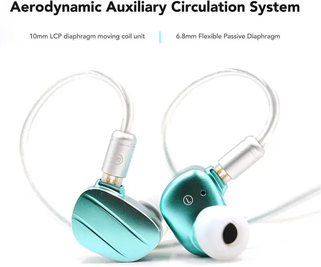 Alt view image 2 of 7 - Wired Headphone, HiFi Dynamic Drivers IEM Earphone, Air Assisted Vibration Circulation, 3.9ft 10mm Sports Music Game in Ear Headphone for Musician Singer (3.5mm)