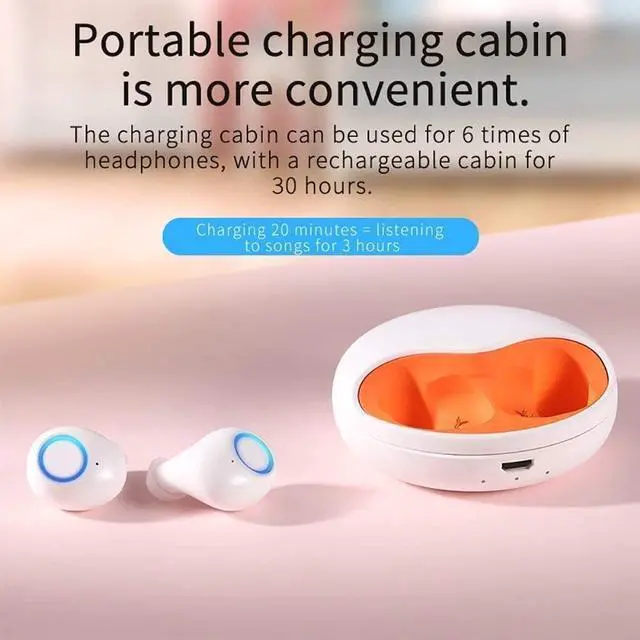 Alt view image 4 of 6 - IPX5 Waterproof Bluetooth Earbuds, True Wireless Earbuds, Cyclic Playtime Headphones with Charging Case and, Earphones Headset for Sport(White)