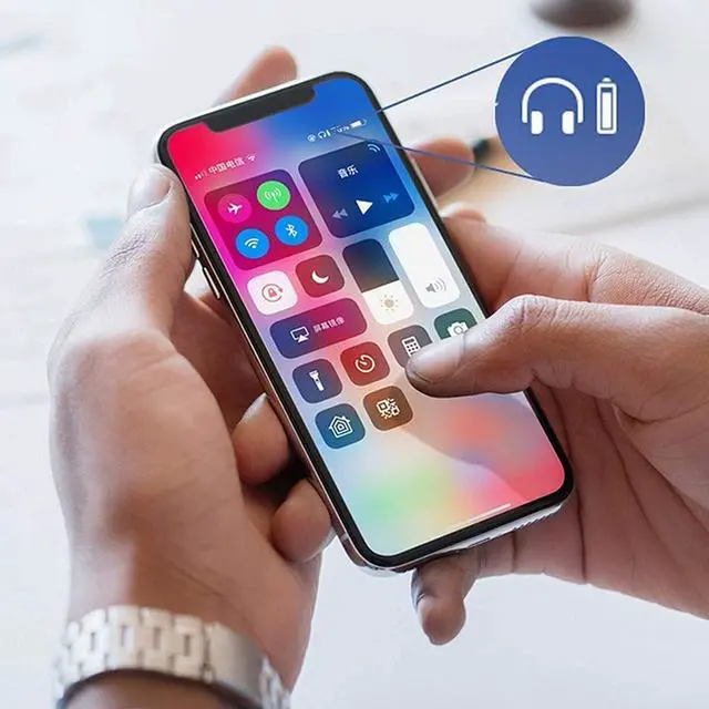 Alt view image 6 of 7 - Bluetooth Headphones, Noise Canceling Wireless Earbuds, IPX6 Waterproof Earphones, Ear Headset with Power Display & Wireless Charging Case for Sports/Music(Black)