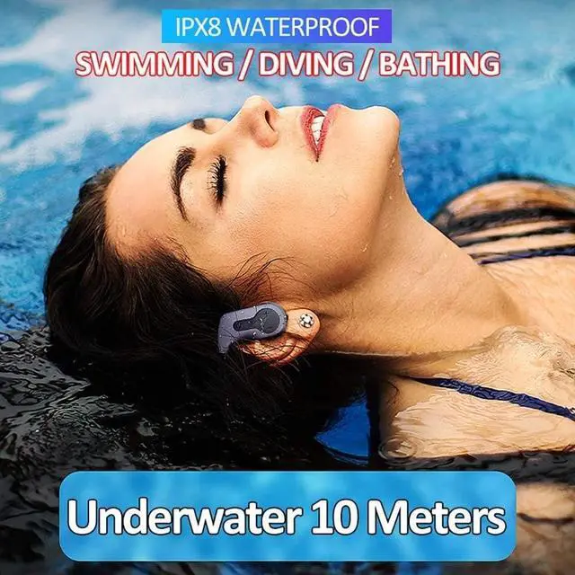 Alt view image 4 of 7 - Bluetooth Headphones,Wireless Earbuds IPX8 Waterproof Sports Earphones with Mic HD Stereo Sweatproof in-Ear Earbuds Gym Running Workout, Battery Noise Cancelling Headsets(Black)