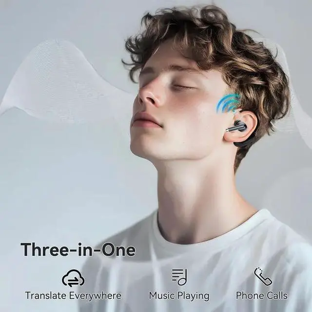 Alt view image 5 of 7 - coioc Open Ear Bluetooth 5.4 Earbuds, Wireless Headphones Sport Over Earphones Built-in Mic with Ear Hooks 50H Playtime Ear Buds LED Display Charging Case