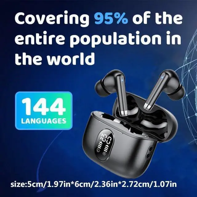 Alt view image 7 of 7 - coioc Open Ear Bluetooth 5.4 Earbuds, Wireless Headphones Sport Over Earphones Built-in Mic with Ear Hooks 50H Playtime Ear Buds LED Display Charging Case