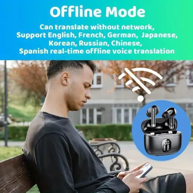 Alt view image 6 of 7 - coioc Open Ear Bluetooth 5.4 Earbuds, Wireless Headphones Sport Over Earphones Built-in Mic with Ear Hooks 50H Playtime Ear Buds LED Display Charging Case