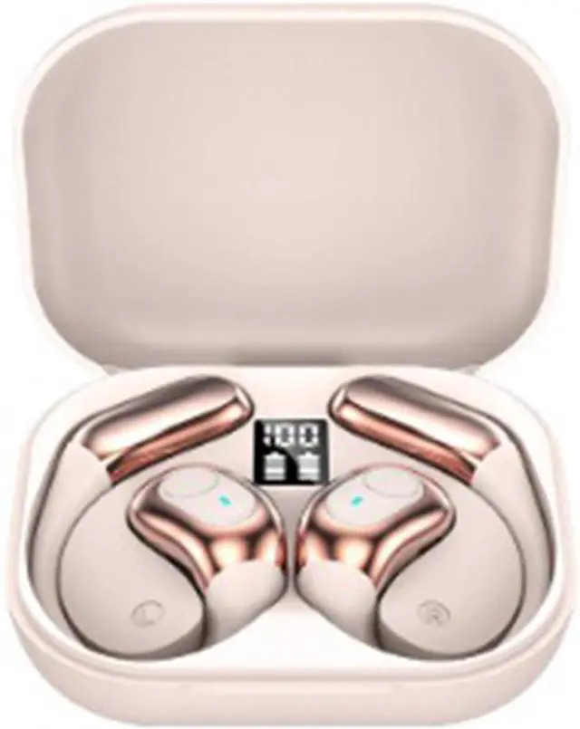 Main image of Open Ear Headphones Wireless Bluetooth 5.3 Wireless Sports Earbuds with Earhooks,ENC Call Noise Cancellation Waterproof 14.2mm Titanium Film Speaker for Sports,Driving,Office,White