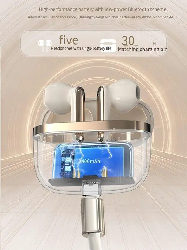 Alt view image 4 of 7 - Wireless Earbuds Bluetooth 5.3 Sports in-Ear ANC+ENC Six-Microphone Talking Noise ENC Call Noise Cancellation IPX5 Waterproof 35 Hours Battery Life with Charging Case Wireless Earphones, Black