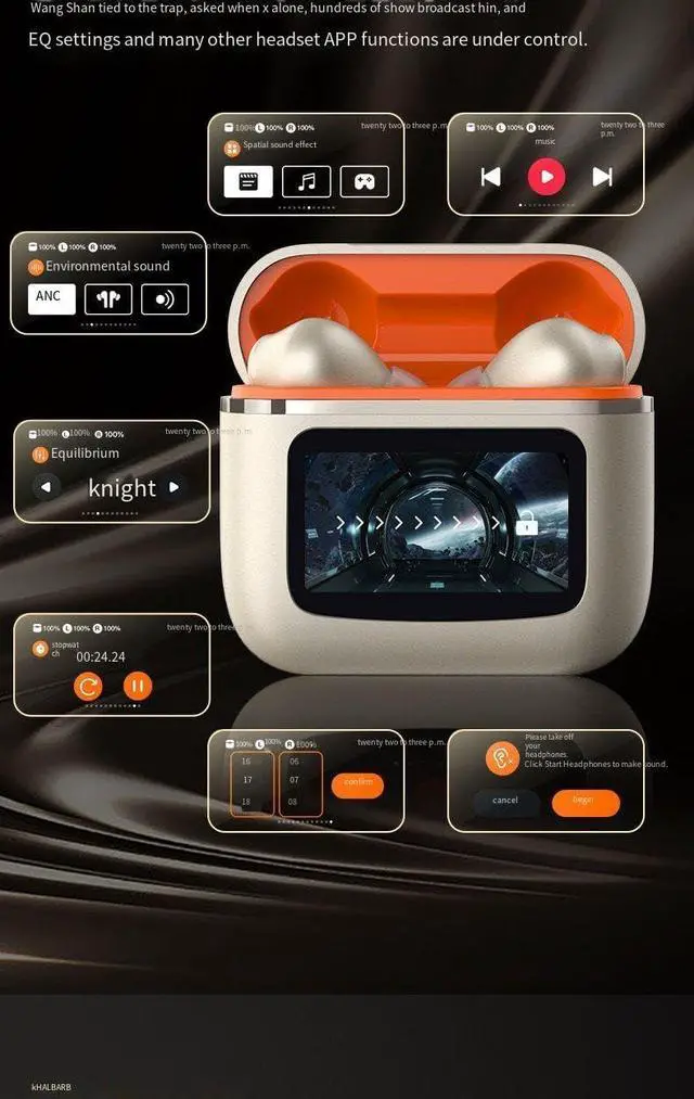 Alt view image 5 of 7 - Bluetooth 5.3 Wireless Ear Buds Headphones 6 Hours Listening Time Sports Waterproof Running in-Ear True Wireless Earphones IPX5 Waterproof Fit Exercise Gym Outdoor Work Beige