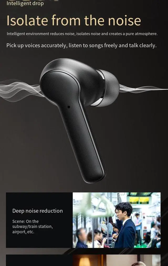 Alt view image 7 of 7 - Bluetooth 5.3 Wireless Ear Buds Headphones 6 Hours Listening Time Sports Waterproof Running in-Ear True Wireless Earphones IPX5 Waterproof Fit Exercise Gym Outdoor Work Beige