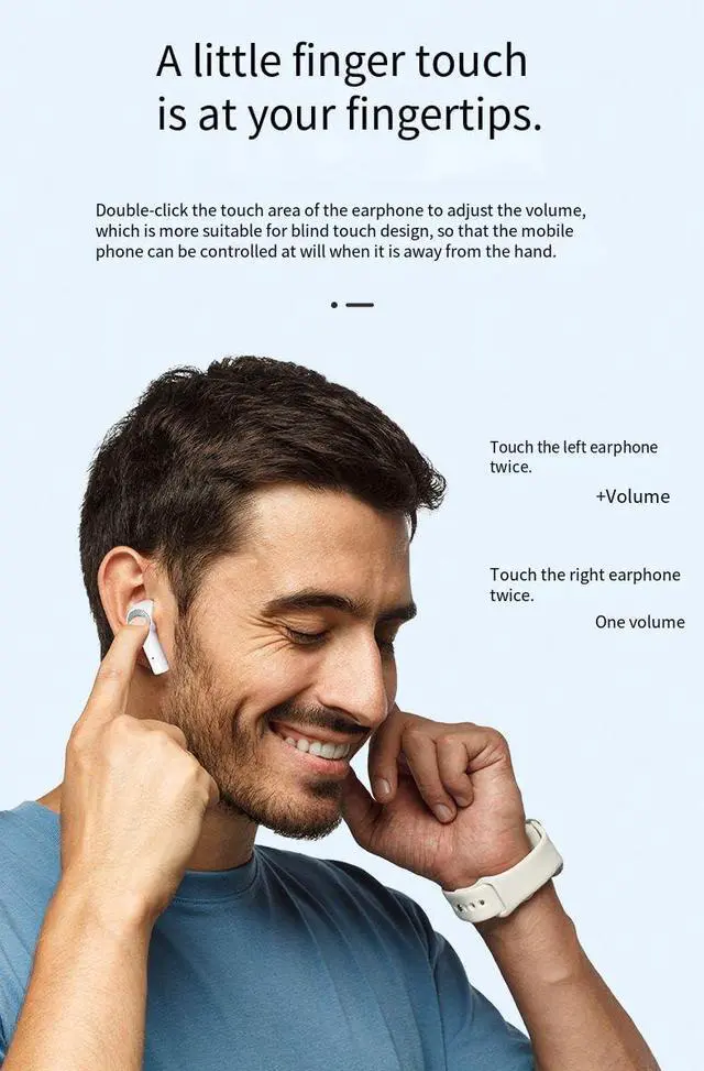 Alt view image 3 of 7 - Ear Buds Wireless Bluetooth V5.3 Earbuds Sports Earphones Headphones,ENC Noise-Canceling Stereo High Fidelity Sound and Long Battery Life,Mics Clear Call with Charging Case for Gym/Running,White