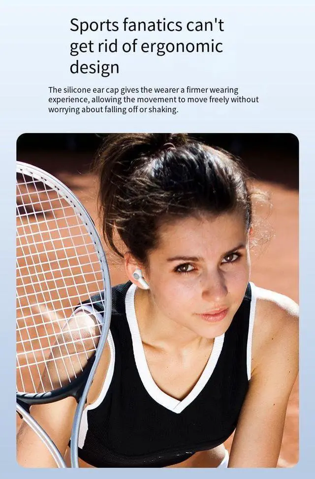 Alt view image 5 of 7 - Ear Buds Wireless Bluetooth V5.3 Earbuds Sports Earphones Headphones,ENC Noise-Canceling Stereo High Fidelity Sound and Long Battery Life,Mics Clear Call with Charging Case for Gym/Running,White