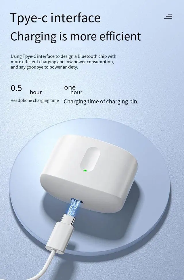 Alt view image 4 of 7 - Ear Buds Wireless Bluetooth V5.3 Earbuds Sports Earphones Headphones,ENC Noise-Canceling Stereo High Fidelity Sound and Long Battery Life,Mics Clear Call with Charging Case for Gym/Running,White