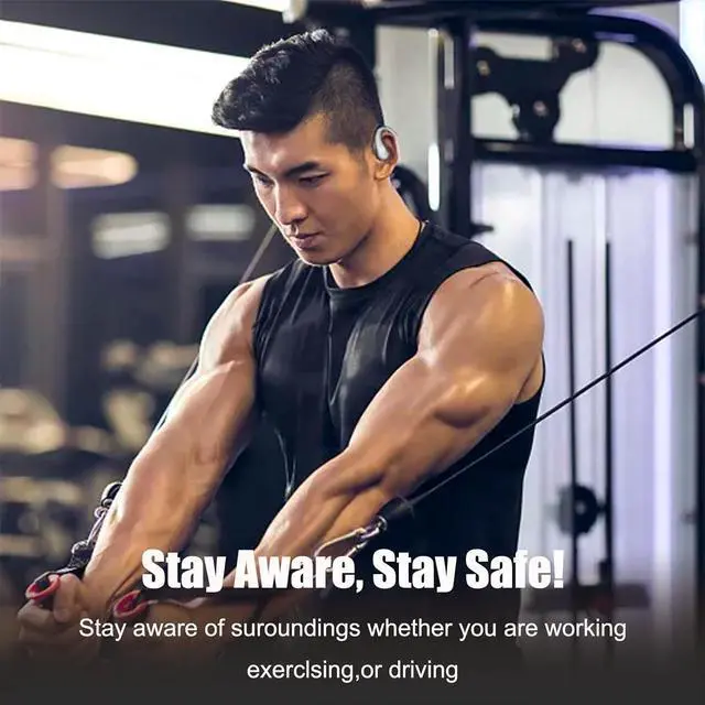 Alt view image 4 of 7 - Open Ear Headphones Open Ear Earbuds Wireless Bluetooth Wireless Bluetooth 5.3 Sport Earbuds HD Mic Workout Headphones 50Hrs Playtime With Case Bone Conduction Sport Headsets For Workout Running black