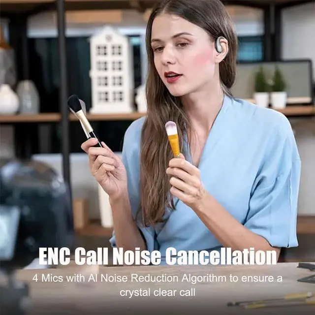 Alt view image 3 of 7 - Open Ear Headphones Open Ear Earbuds Wireless Bluetooth Wireless Bluetooth 5.3 Sport Earbuds HD Mic Workout Headphones 50Hrs Playtime With Case Bone Conduction Sport Headsets For Workout Running black