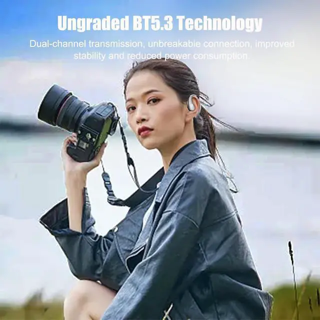 Alt view image 5 of 7 - Open Ear Headphones Open Ear Earbuds Wireless Bluetooth Wireless Bluetooth 5.3 Sport Earbuds HD Mic Workout Headphones 50Hrs Playtime With Case Bone Conduction Sport Headsets For Workout Running black