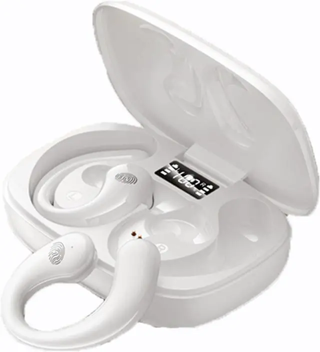 Main image of Open Ear Headphones Wireless Bluetooth 5.3 Earbuds Bone Conduction Headphones Open Ear Earbuds Enc Clear Calls Lightweight & Wireless Headphones Ipx5 Waterproof Workouts Over Ear Earbuds Wite