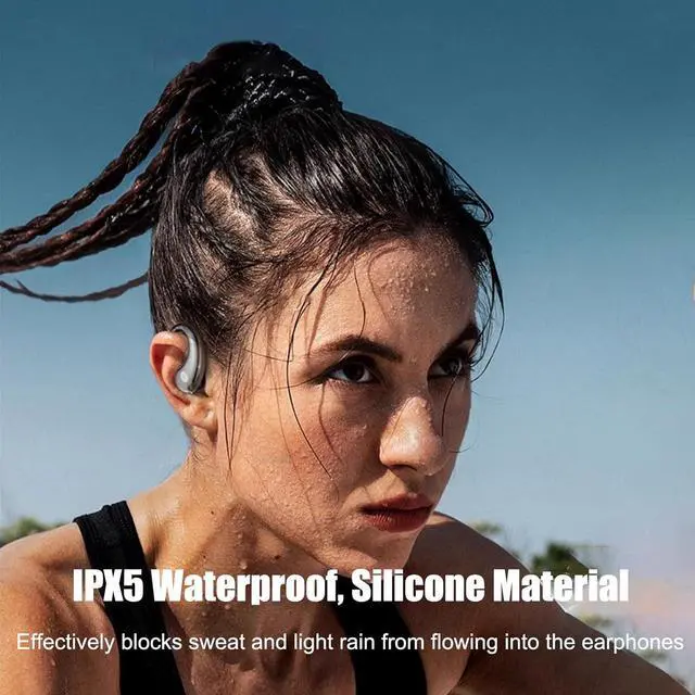 Alt view image 7 of 7 - Open Ear Headphones Open Ear Earbuds Wireless Bluetooth Wireless Bluetooth 5.3 Sport Earbuds HD Mic Workout Headphones 50Hrs Playtime With Case Bone Conduction Sport Headsets For Workout Running black