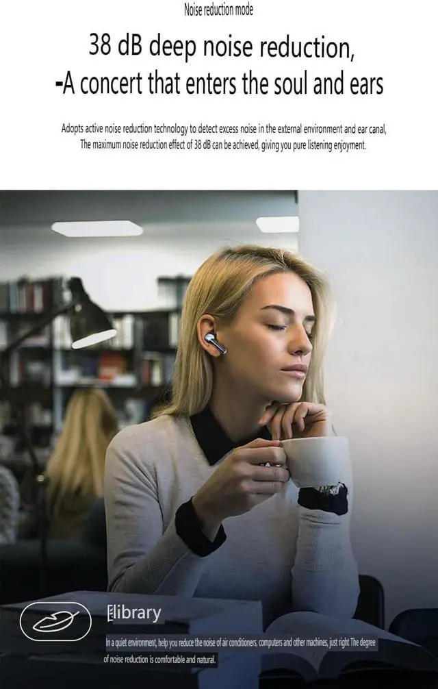 Alt view image 2 of 7 - Wireless Earbuds Sports in-Ear Bluetooth 5.2 Headphones with Microphone,HiFi Sound Quality Compact and Portable for TV Smart Phone Laptop Computer Sports,White+Black with Charging Case