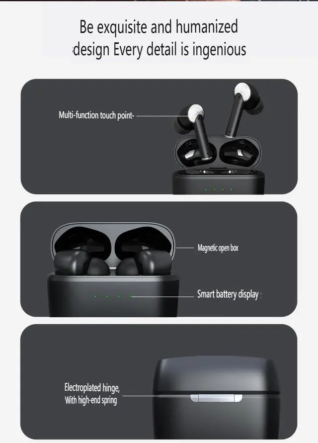Alt view image 7 of 7 - Wireless Earbuds Sports in-Ear Bluetooth 5.2 Headphones with Microphone,HiFi Sound Quality Compact and Portable for TV Smart Phone Laptop Computer Sports,White+Black with Charging Case