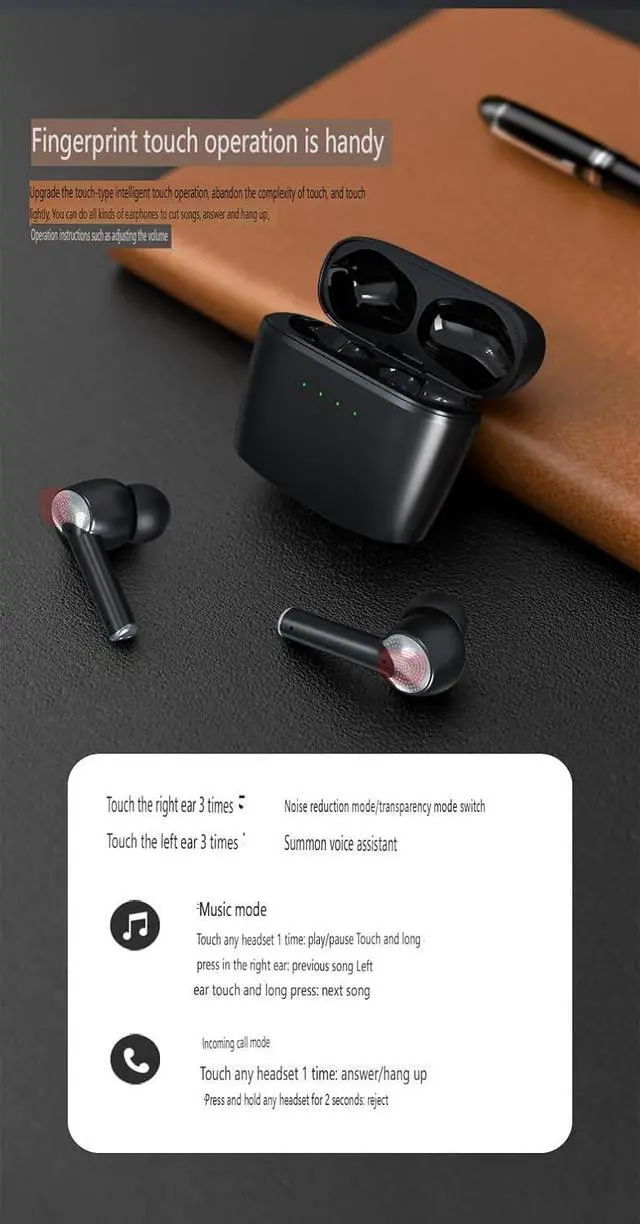 Alt view image 3 of 7 - Wireless Earbuds Sports in-Ear Bluetooth 5.2 Headphones with Microphone,HiFi Sound Quality Compact and Portable for TV Smart Phone Laptop Computer Sports,White+Black with Charging Case