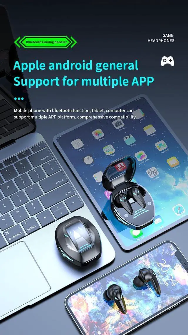 Alt view image 6 of 7 - Bluetooth Headphones Wireless Earbuds in Ear Buds, Sports Earphones Deep Bass with Charging Case Headset, Light-Weight Earbud with Mic for Phone Laptop PC TV Running Workout