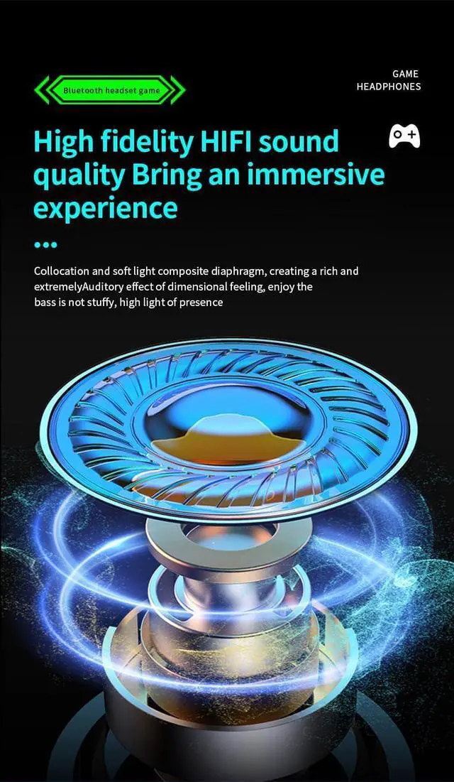 Alt view image 7 of 7 - Bluetooth Headphones Wireless Earbuds in Ear Buds, Sports Earphones Deep Bass with Charging Case Headset, Light-Weight Earbud with Mic for Phone Laptop PC TV Running Workout